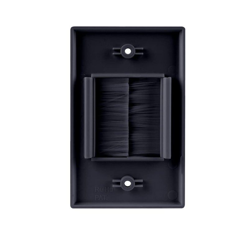 Skywalker Construct Pro Single-Gang WideMouth DÃ©cor Brush Plate (Black Plate w/Black Brush) - Image 2